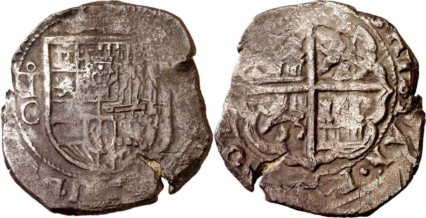 Felipe III (1598-1621). 2 reales. (160)3. Toledo. C. Tipo “OMNIVM”. (Cal-691). (Jarabo-Sanahuja-B694). Ag. 6,98g.