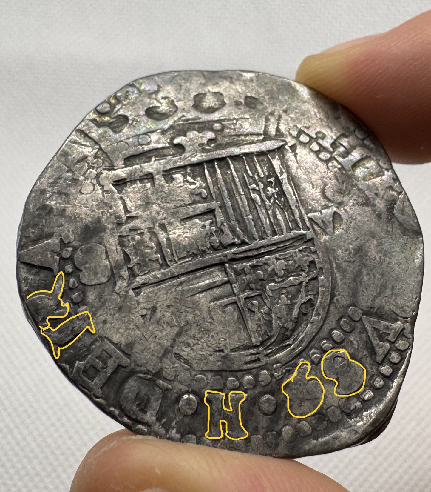 Felipe II (1566-1598). 8 reales. Sin Fecha. Sevilla. D cuadrada. (Cal-720). (Jarabo-Sanahuja-A557). Ag. 26,46g.