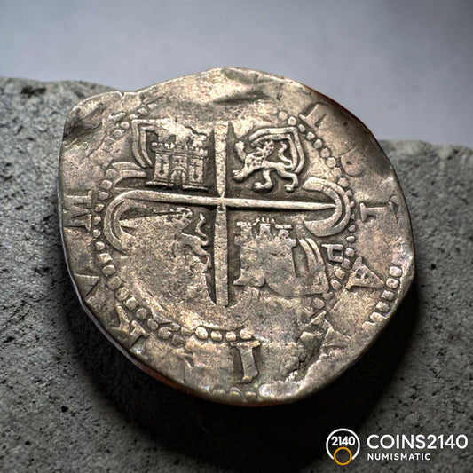 Felipe II (1566-1598). 8 reales. Sin Fecha. Sevilla. D cuadrada. (Cal-720). (Jarabo-Sanahuja-A557). Ag. 26,46g.