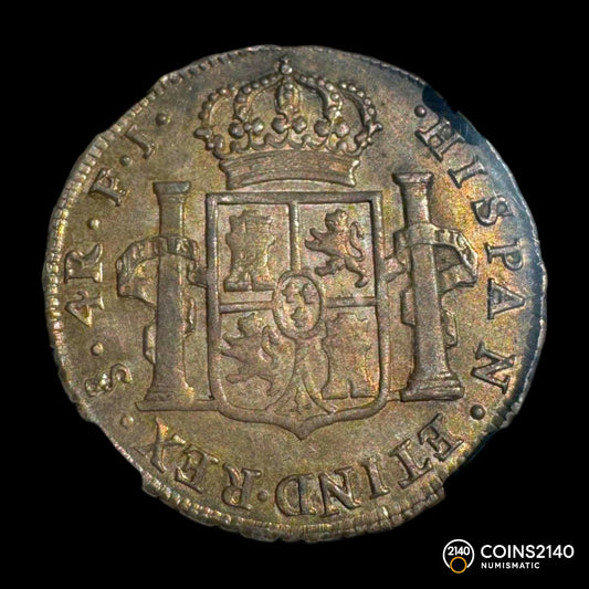 Carlos IV (1788-1808). 4 reales. 1807. Santiago. FJ. (AC-871). 13,50g. NGC MS62.