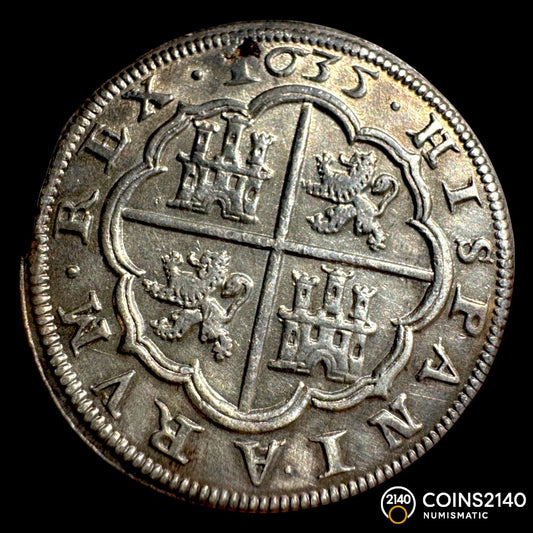 Felipe IV (1621-1665). 8 reales. 1635. Segovia. R. (AC-1606). (Jarabo-Sanahuja-C368). 27,23g.