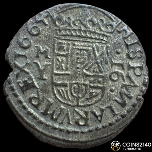 Felipe IV (1621-1665). 16 maravedís. 1664. Madrid. (AC - 373). (JaraboSanahuja - M416). 4,03g.