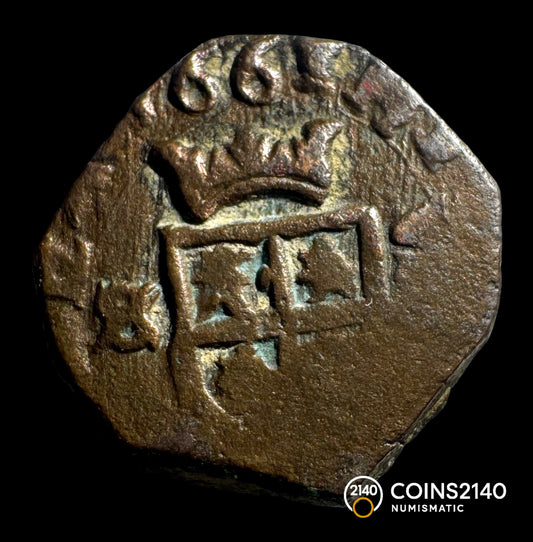 Felipe IV (1621-1665). 8 maravedís. 1661. Sevilla. (AC-404). (Jarabo-Sanahuja-M627). Cu. 2,04g.