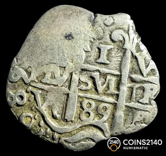 Carlos II (1665-1700). 1 real. 1689. Potosí. VR. (AC-282). Ag. 2,17g.