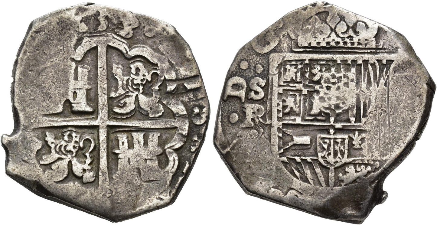 [NGC TOP POP] Felipe IV (1621-1665). 8 reales. 1638/7. Sevilla. R. (Cal-1651). (Jarabo-Sanahuja-C513). Ag. 27,13g. NGC VF30.