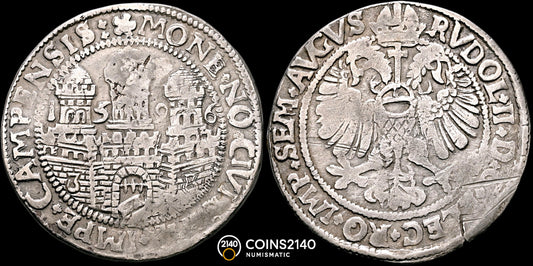 Rodolfo II (1576-1612). 1/2 Arendsrijksdaalder. 1596. Kampen. Ag. 14,30g.