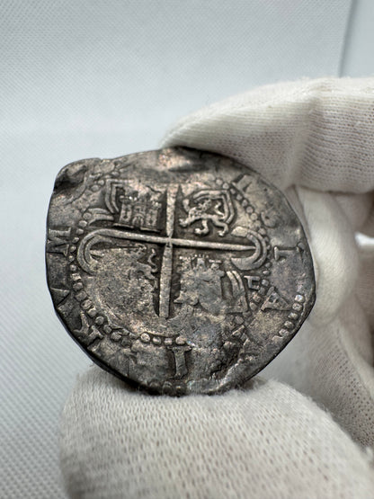 Felipe II (1566-1598). 8 reales. Sin Fecha. Sevilla. D cuadrada. (Cal-720). (Jarabo-Sanahuja-A557). Ag. 26,46g.