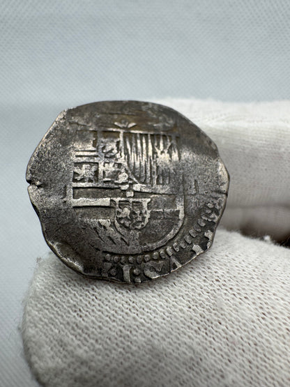 Felipe II (1566-1598). 2 reales. S/F. Toledo. Ⓜ. (Cal-Tipo 432v). (Jarabo-Sanahuja-Tipo A885). Ag. 6,65g.