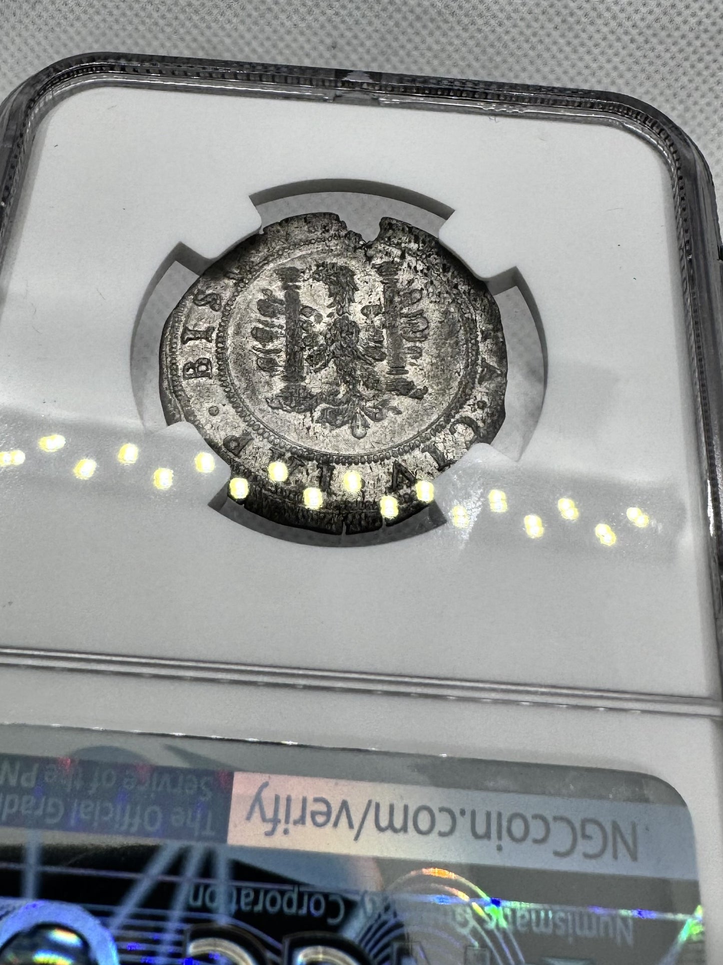 [NGC TOP POP] Felipe IV (1621-1665). 1/4 testón (doble gros). 1623. Besançon. (Tauler-3000). (Vti-1644). Vellón. 2,95g. NGC AU55.