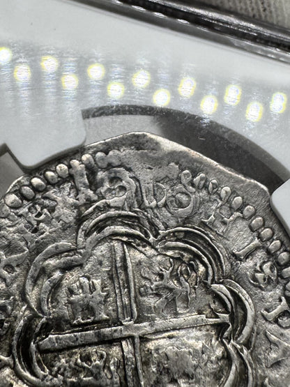 Felipe III (1598-1621). 4 reales. 1610/09. Granada. M. (Cal-727 Mismo Ejemplar). (Jarabo-Sanahuja-B26 Mismo Ejemplar). Ag. 13,84g. NGC AU Details (Cleaned).