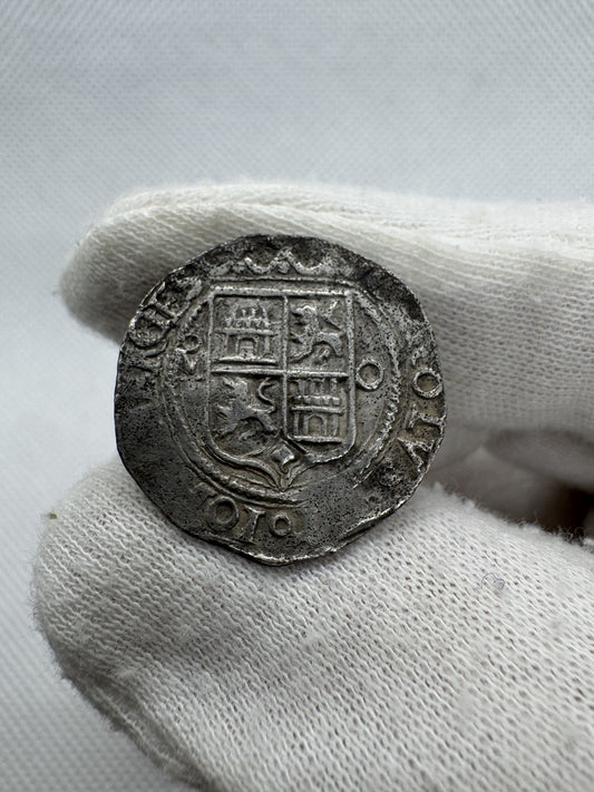 Juana I y Carlos I (1504-1555). 1 real. ND. México. O. (Cal-74). Ag. 3,33g.