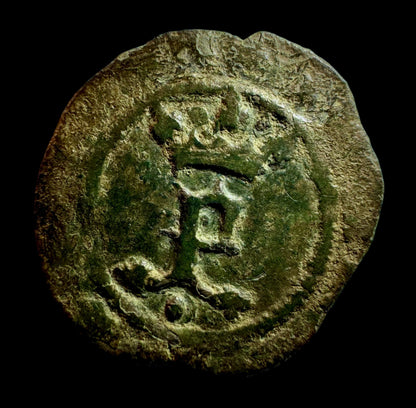 Reyes Católicos (1474-1504). Blanca. Burgos. Armiños. (Cal-5). (Bautista-042) Cu. 0,80g.