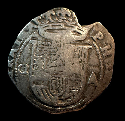 Felipe II (1566-1598). 1 real. S/F. Granada. A. (Cal-193). (Jarabo-Sanahuja-A158var). Ag. 3,15g.