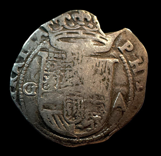 Felipe II (1566-1598). 1 real. S/F. Granada. A. (Cal-193). (Jarabo-Sanahuja-A158var). Ag. 3,15g.