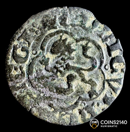 Enrique III (1390-1406). 1/2 Blanca. Sevilla. 1,21g XF.