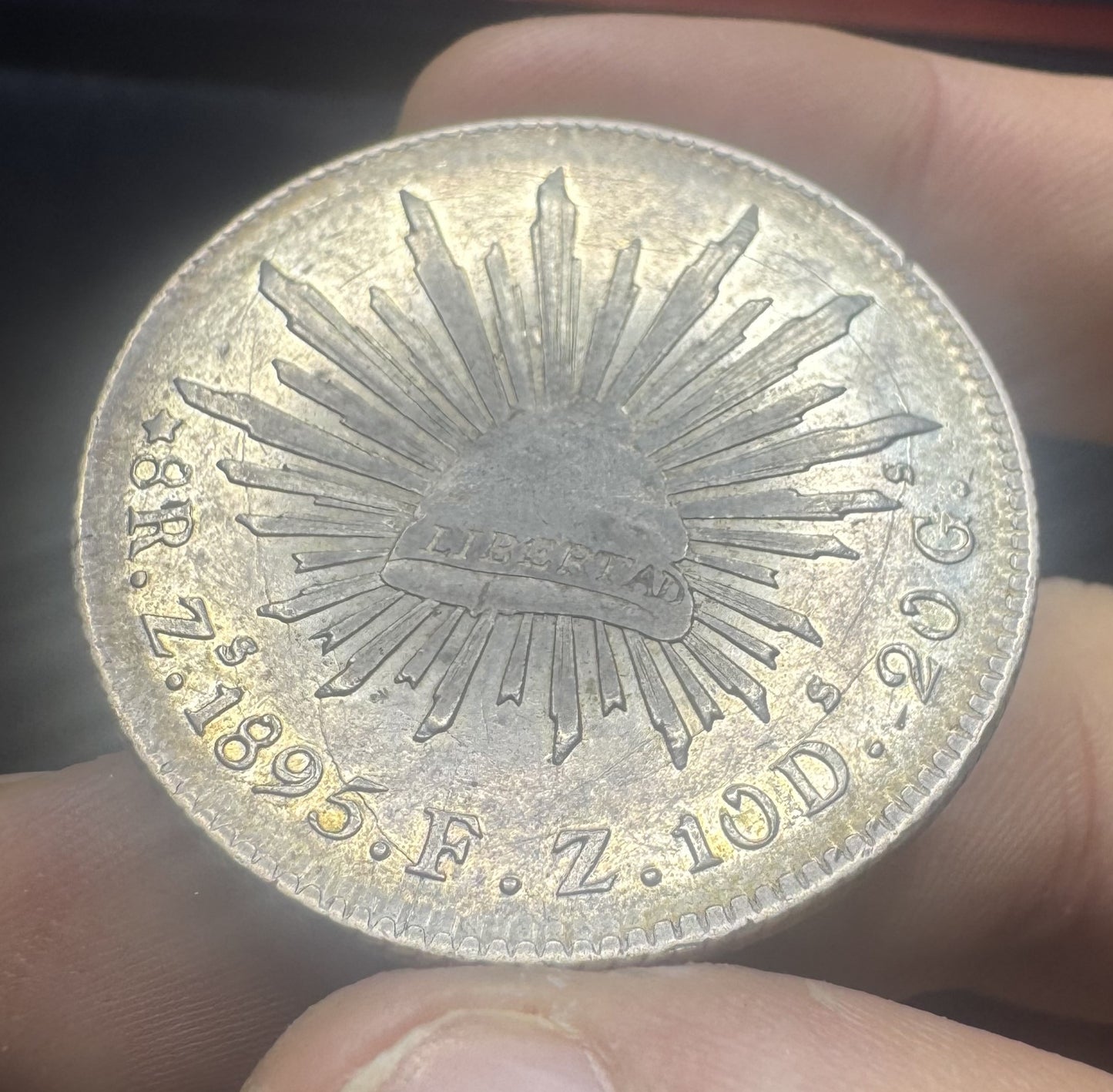 México. 8 Reales. Zacatecas. 1895. F.Z. 27g.