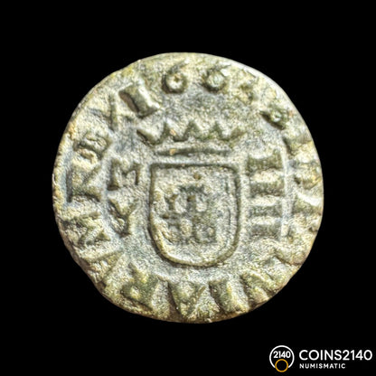 Felipe IV (1621-1665). 4 maravedís. 1663. Madrid. (AC-239). (Jarabo-Sanahuja-M463). 1,05g.