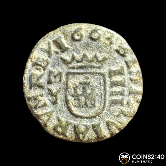 Felipe IV (1621-1665). 4 maravedís. 1663. Madrid. (AC-239). (Jarabo-Sanahuja-M463). 1,05g.