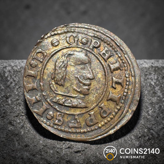 Felipe IV (1621-1665). 16 maravedís. 1664. Burgos. (AC - 441). (JaraboSanahuja - M7). 3,64g.