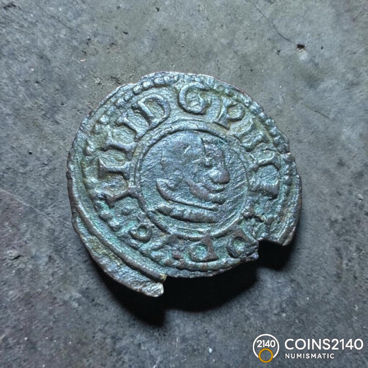 Felipe IV (1621-1665). 2 maravedís. 166(sic). Burgos. R. (AC-115). (Jarabo-Sanahuja-M48). 0,39g.