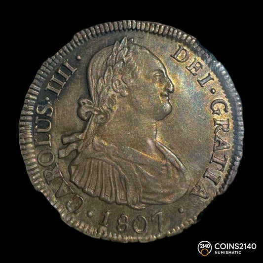 Carlos IV (1788-1808). 4 reales. 1807. Santiago. FJ. (AC-871). 13,50g. NGC MS62.
