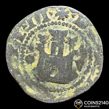 Felipe II (1566-1598). 2 maravedís. S/F. Coruña. V. (AC-54). (Jarabo-Sanahuja-A57). 5,23g.