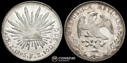 México. 8 Reales. Zacatecas. 1895. F.Z. 27g.