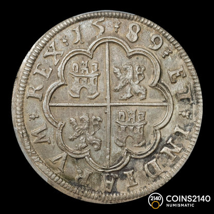 Felipe II (1566-1598). 4 Reales. 1589. Segovia. (AC-554). (Jarabo-Sanahuja-A515 Plate Coin). 13,15g.