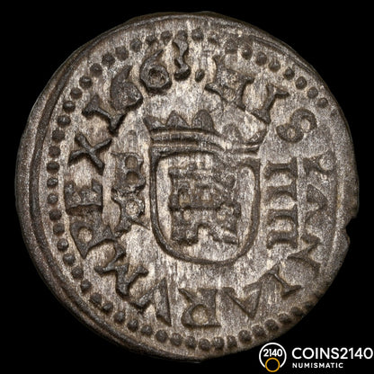 [TOP POP] Felipe IV (1621-1665). 4 maravedís. 1663. Burgos. (AC - 188). (JaraboSanahuja - M33). 1,23g. NGC MS62