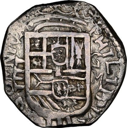Felipe III (1598-1621). 4 reales. 1610/09. Granada. M. (Cal-727 Mismo Ejemplar). (Jarabo-Sanahuja-B26 Mismo Ejemplar). Ag. 13,84g. NGC AU Details (Cleaned).