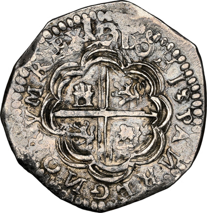 Felipe III (1598-1621). 4 reales. 1610/09. Granada. M. (Cal-727 Mismo Ejemplar). (Jarabo-Sanahuja-B26 Mismo Ejemplar). Ag. 13,84g. NGC AU Details (Cleaned).