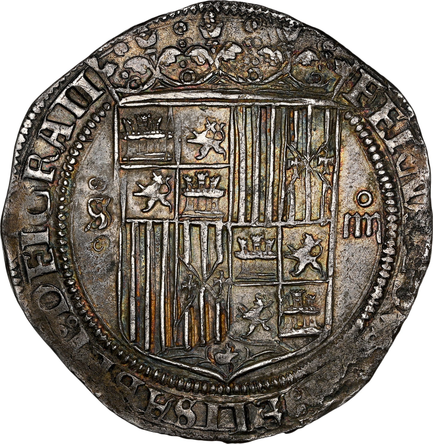 [NGC TOP POP] Reyes Católicos (1474-1504). 4 reales. (1556-1560). Sevilla. Estrella. (Cal-561). Ag. 13,25g. NGC AU55.