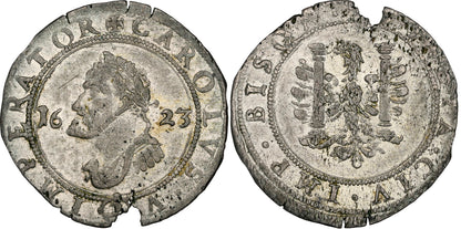 [NGC TOP POP] Felipe IV (1621-1665). 1/4 testón (doble gros). 1623. Besançon. (Tauler-3000). (Vti-1644). Vellón. 2,95g. NGC AU55.