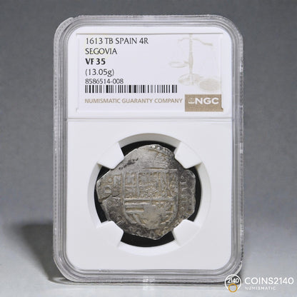 [NGC TOP POP] Felipe III (1598-1621). 4 reales. 1613. Segovia. B/Arbol/A. (AC-Unlistaed/Nocita). (JaraboSanahuja-Unlistaed/Nocita). 13,05g. NGC VF35