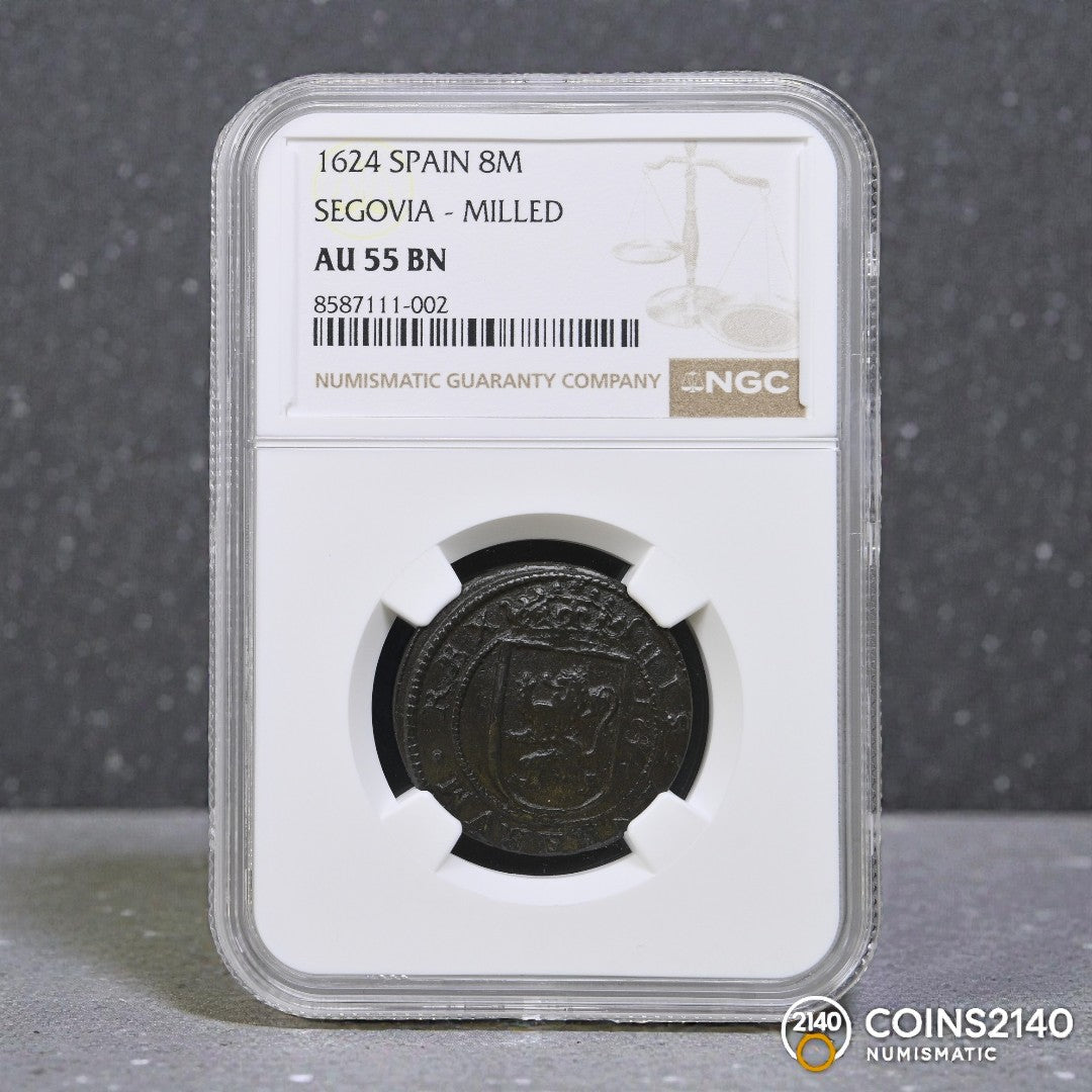 Felipe IV (1621-1665). 8 maravedís. 1624. Segovia. (AC-389). (Jarabo-Sanahuja-F273). NGC AU55 BN