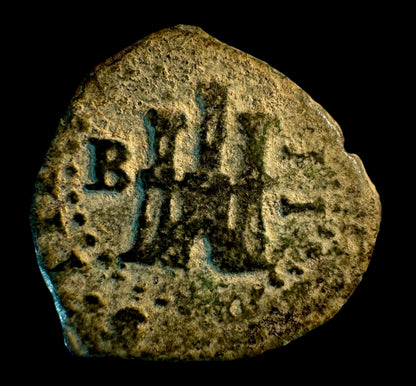 Felipe III (1598-1621). 2 maravedís. 1602-1606. Burgos. (Cal-Tipo 43). (Jarabo-Sanahuja-D43). Cu. 1,38g.