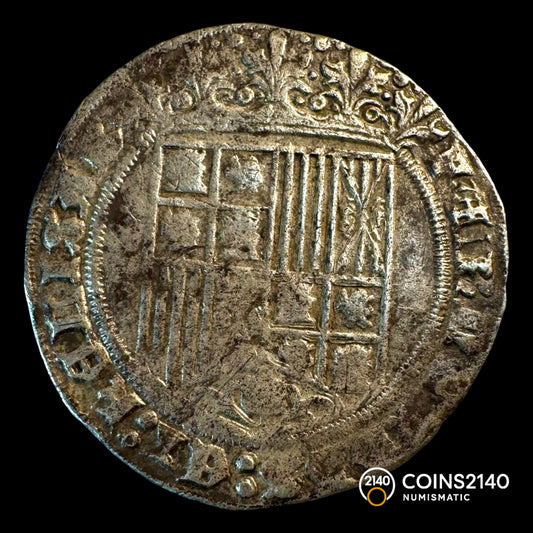 Reyes Católicos (1474-1504). 1 real. Burgos. (AC-303). Ag. 3,24g.