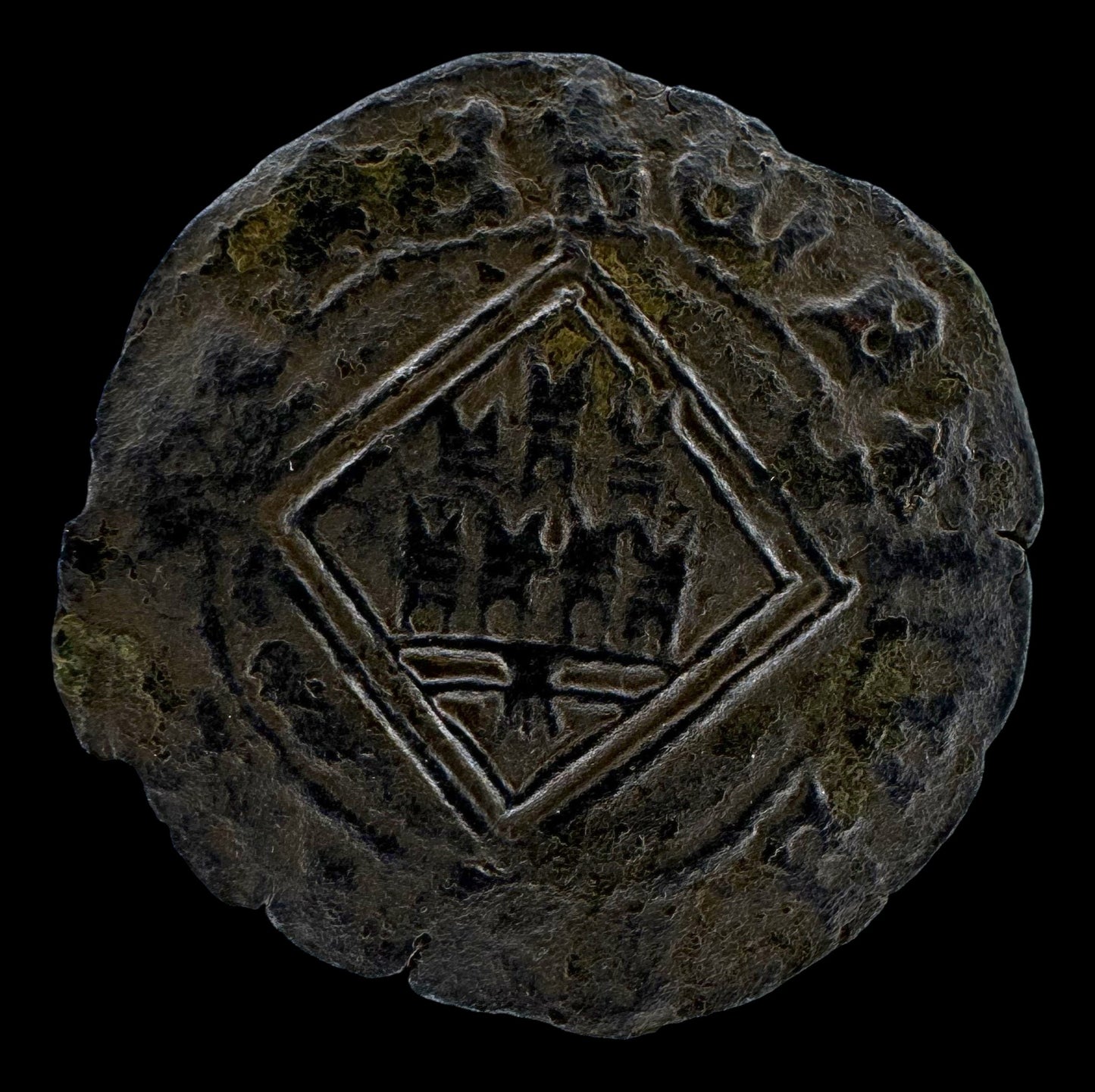 Enrique IV. (1454-1474). Blanca de Rombo. Coruña. 0,85 g. F.