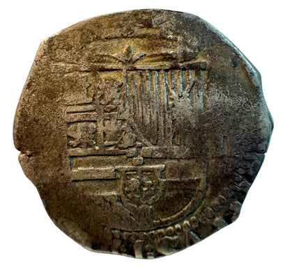 Felipe II (1566-1598). 2 reales. S/F. Toledo. Ⓜ. (Cal-Tipo 432v). (Jarabo-Sanahuja-Tipo A885). Ag. 6,65g.