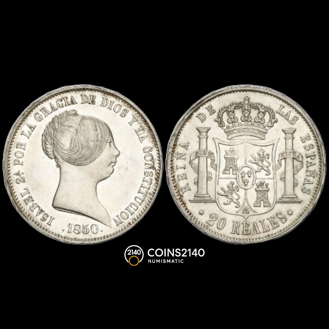 Isabel II (1833-1868). 20 reales. 1850. Madrid. (AC-592). 26,01g.