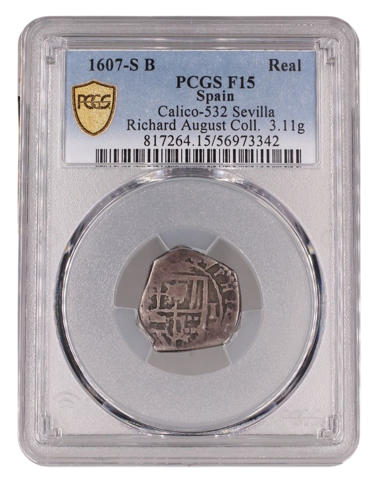 Felipe III (1598-1621). 1 real. 1607. Toledo. (C). (Cal-Nocita/unlisted). (Jarabo-Sanahuja-Nocita/unlisted). Ag. 3,11g. PCGS F15.