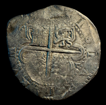 Felipe II (1566-1598). 8 reales. Sin Fecha. Sevilla. D cuadrada. (Cal-720). (Jarabo-Sanahuja-A557). Ag. 26,46g.